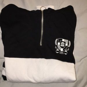 Black and White Quarter Zip Sweatshirt
